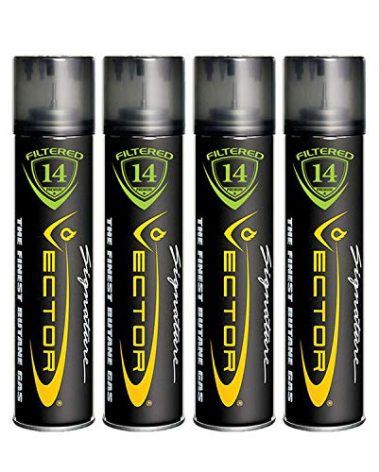 Vector KGM Vector 14x Filtered Premium Refined Fuel Butane Gas Refill (320mL) 4 Cans