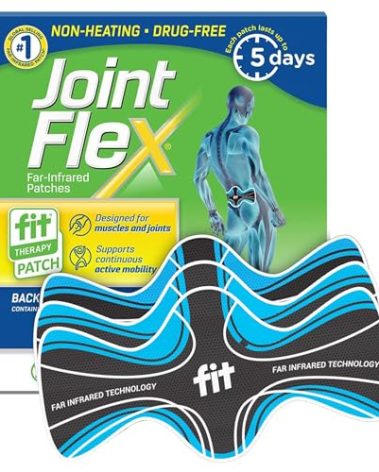 JointFlex FIT Therapy Far Infrared Patch for Lower Back, Supports Continuous Active Mobility, up to 5 Days/Patch, Synthetic, Water Resistant, Non-Heating, Drug-Free—3 Pack, 7.87"x 3.93"