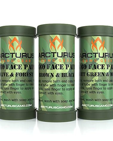 Arcturus Camo Face Paint Sticks - 6 Camouflage Colors in 3 Double-Sided Tubes | Compact Camo Concealment for Hunting, Paintball, Airsoft or Military Use