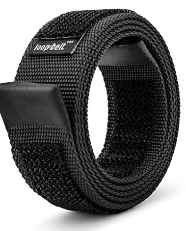 Loopbelt Black XL 46-50 No Scratch Web Belt with Advanced Hook & Loop Fasteners