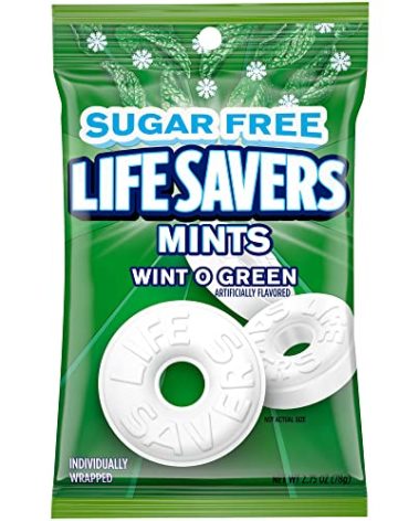 LIFE SAVERS Breath Mints Sugar Free Candy, Wint-O-Green Mint Hard Candy Bag for Goodie Bags, Road Trips, School, Work, 2.75 oz (Pack of 12)