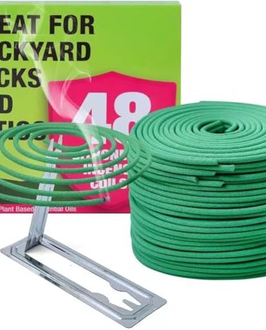 Citronella Incense Coil - Each Coil Could Last for 5-7 Hours- Suitable for Outdoor Camping, Patio, Hiking,etc (2 Pack Contains 48 coils & 2 Coils Stands)