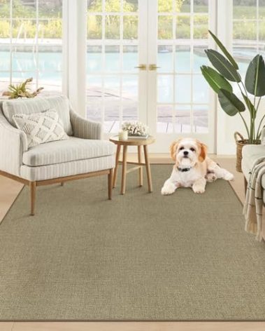 Easy Jute Rug 3x5 Natural Rugs: Washable Woven Area Rug Non Slip Non Shedding Indoor Outdoor Carpet Throw Rugs for Living Room Bedroom Kitchen Farmhouse Patio (3'x5' Natural)