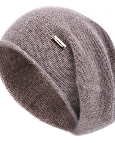 jaxmonoy Slouchy Knit Beanie Hat for Women Winter Soft Warm Ladies Laightweight Slouch Knitted Skull Beanies Cap - Brown