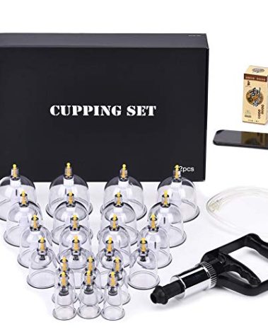 MUCHOO Cupping Set Professional Chinese Acupoint Cupping Therapy Sets Portable, Suction Hijama Cupping Set with Vacuum Magnetic Pump Cellulite Cupping Massage Kit 22-Cup