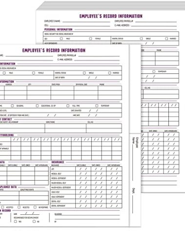 Glenmal 30 Pcs Confidential Employee Record Folders Employee File Folders Payroll Book 9.5 x 11.5'' Personnel Organizer Decorative File for Company Office Record Info Preprinted