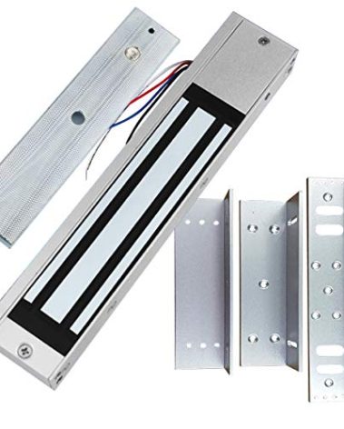 Supreform Outdoor Indoor Waterproof 12VDC 24VDC 600lbs Holding Force Magnetic Door Lock with Z and L Brackets for Access Control Door and Gate Opener, Fail Safe Electromagnetic Door Lock Gate Lock