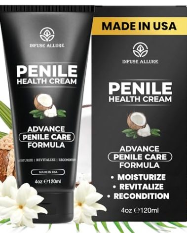 Infuse Allurè - Penile Health Cream - Premium Penile Moisturizer - Deep Hydration, Skin Health Support, Anti-Chafing, Vitamin-Rich Formula for Increased Sensitivity & Sensation - 4oz (120ml)