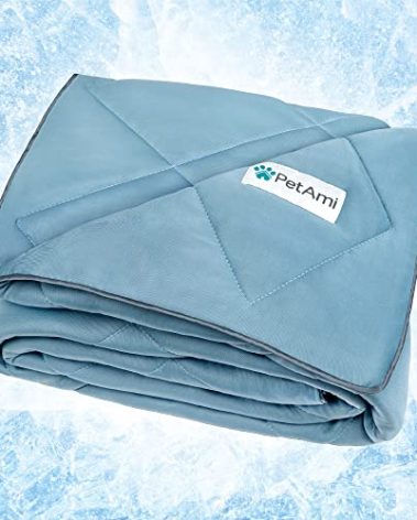PetAmi Premium Cooling Dog Blanket | Lightweight Fluffy Pet Throw Blanket Bed Cover for Dogs, Cat, Puppies | Pet Blanket Furniture Protector Couch Sofa | Reversible Fuzzy Cozy | 40x60, Dusty Blue