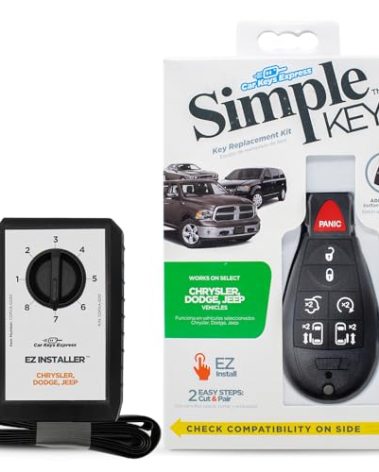 Simple Key Programmer & Key Fob for Select Chrysler, Dodge, Jeep, Ram, Volkswagen Vehicles (Interchangeable 5 & 7 Button keypads)