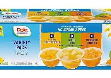 DOLE NO SUGAR ADDED MIXED FRUIT VARIETY PACK 4OZ