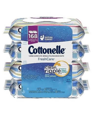 Cottonelle Fresh Care Flushable Cleansing Cloths, 42 Sheets, Count of 4 (packaging may vary)