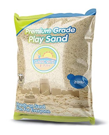 Classic Sand and Play Sand for Sandbox, Table, Therapy, and Outdoor Use, 20 lb. Bag, Natural, Non-Toxic, Wet Castle Building for Creativity and Stimulates Sensory Skills
