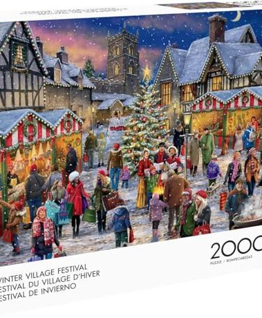 Buffalo Games - ALI Corti - Winter Village Festival - 2000 Piece Jigsaw Puzzle for Adults -Challenging Puzzle Perfect for Game Nights - Finished Size is 38.50 x 26.50