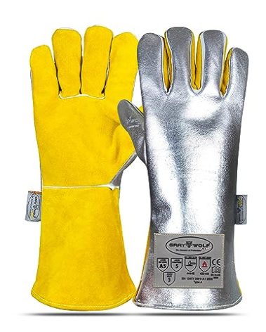 SpecxArmor® Graywolf® Kevlar Aluminized Heat Resistant Welding Glove/Large/1472°F │Fire Gloves│Kevlar Gloves│High Heat │Foundry gloves│