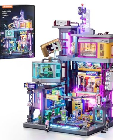 Lumibricks Cyberpunk Game Stack Lighting-Building-Bricks Set - Cyberpunk Neon City Future Gaming Room Street View Collection LED Light Model Set 2580 Pcs for Adults and Sci-fi Lovers