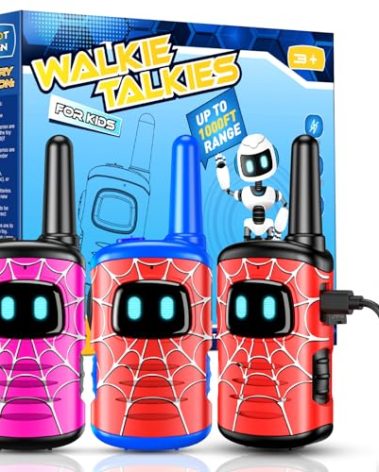Walkie Talkies for Kids Rechargeable: 3 Pack Kids Walkie Talkies Outdoor Toys for 3 4 5 6 7 8 Year Old Boys Girls Grandkids Christmas Birthday Gifts Stocking Stuffers Age 3-6 Year Old Boy Girl Hiking
