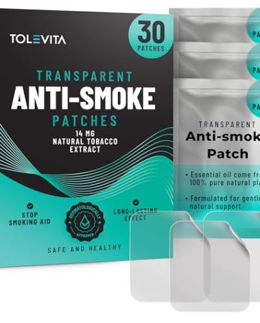 TOLEVITA Anti- Smoke Herbal Patches Transparent 14 mg | Quit Smoking Patches to Help Reduce Cravings | Herbal Stop Smoking Aid for a Healthier Lifestyle - 30 Patches