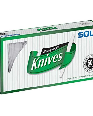 SOLO Cup Company Heavyweight Plastic Solo White Heavy Weight Knives, 500 Count (Pack of 1)