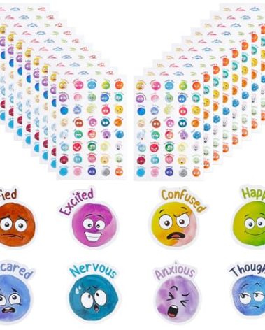 BUHEWOFY Emotional Stickers, 800 pcs Facial Emotional Stickers with 40 Emoticonal, can be Used for Students' Classroom Rewards, Sentiment Labels, Mugs, notebooks, etc., DIY,Halloween Gift