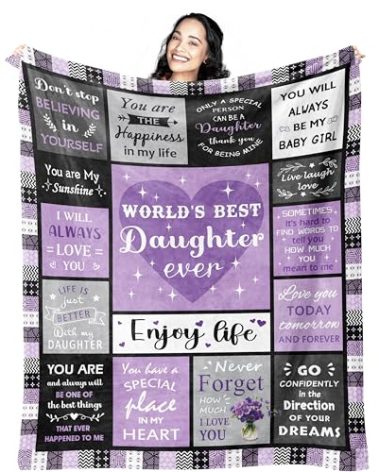 Mcurore Daughter Gifts from Mom Dad, Mothers Day Christmas Birthday Gifts for Daughter Adult Throw Blanket 60"x50"