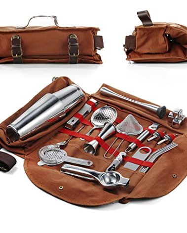 Hyoank Bartender Kit Gift for New Bartender | Professional 25-Piece mixology Bartender kit with Portable Travel Kit Bag | Bar Set Cocktail Shaker Set for Home Cocktail Making, Work, Parties, Camping