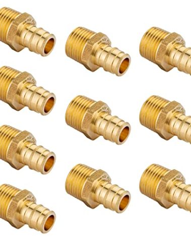 10-Pack EFIELD Pex-A Expansion 3/4"x 3/4" Male NPT Adapter Full Flow Brass Fittings,ASTM F1960-10 Pieces,(PEX1960018)