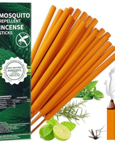 Extra Large Mosquito Repellent Sticks 24 Pack, Natural Citronella Oil Outdoor Patio Indoor Use Long-Lasting 2-Hour Burn Time, Insect & Pest Repellers