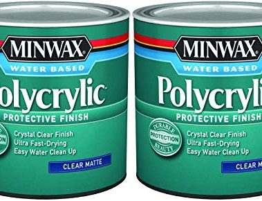 Minwax 222224444 Polycrylic Protective Finish Water Based, 1/2 Pint, Matte 2 Pack