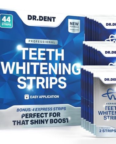 DRDENT Professional Teeth Whitening Strips - Pack of 44 Strip - 22 Treatments Kit - Safe for Enamel - Non Sensitive Teeth Whitening - Whitening Without Any Harm + Mouth Opener Included