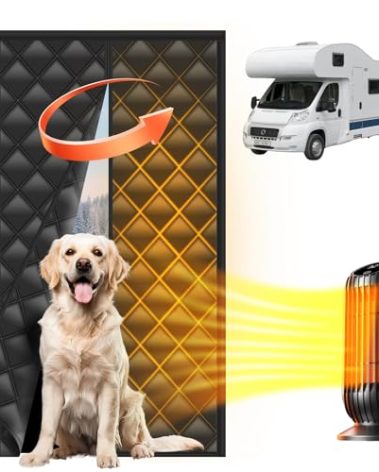 ESUDNT RV Door Cover – RV Insulated Door Covers for Inside Camper | Magnetic RV Thermal Insulation Door Curtain | Keeps Heat in & Cold Out for Winter | Camper Insulated Door Cover for Trailer