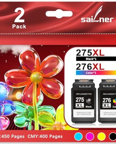 275XL 276XL Ink 275 and 276 Replacement for Canon 275 and 276 Ink Cartridges Cannon Ink 275 276 Combo Pack Pixma TS3722 TR4720 TR4700 TS3522 TS3700 TR4722 TS3500 TS3522 Printer PG-275 CL-276 XL