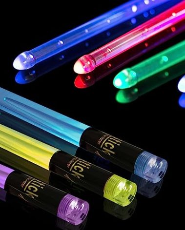 Light Up Drum Sticks Rechargeable 15 Color Changing Led Personalized Drumsticks for Kids Drummer Gifts Drum Accessories