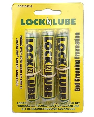 LockNLube® Coupler Rebuild Kit 3-Pack. Extend The Life of Your Grease Coupler by Replacing The Seal and Steel Jaws. Get Back to greasing Faster with Less Downtime!