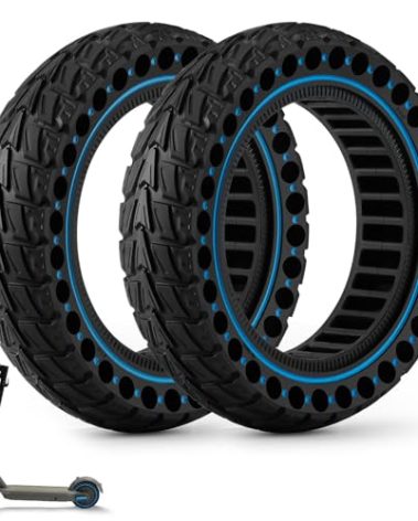 HAONAIMO E Scooter Tires,10 Inches*2 Solid Tires,10 Inches Solid Replacement Wheels,60/70-6.5 Electric Scooter Solid Rubber Tires,Solid Tires for Ninebot Max G30/G30D/G30E/G30LP-2 Blue