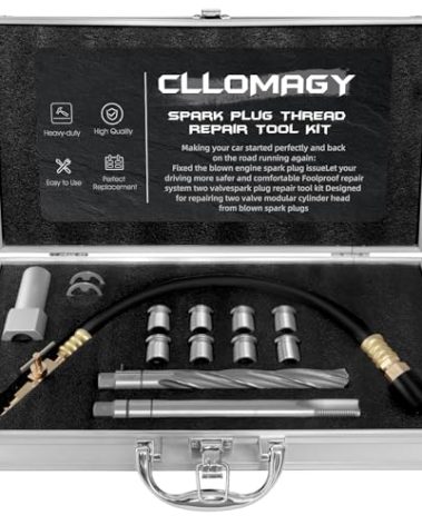 CLLOMAGY 38900 Two Valve Tool Kit for Ford Triton,Spark Plug Thread Repair Kit,Foolproof Spark Plug Repair System Compatible with Ford F150/250/350 E150/250/350 4.6L,5.4L,6.8L Two Valve Engine