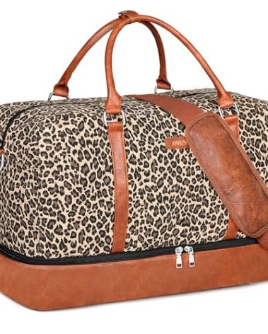 IBFUN Weekender Bags for Women, 21" Weekender Travel Bag, Travel Duffle Bag with Shoe Compartment Carry on Overnight Duffel Bag for Weekend Travel Business Trip