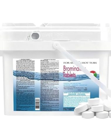 2LB Bromine Tablets for Hot Tubs & Spas –1 inch Fast Dissolving, Low Odor, Long-Lasting Sanitizer