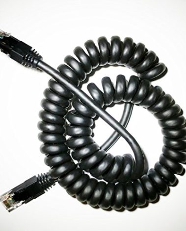 Curlynet 24AWG Spiral-Coiled Ethernet Cat5e Cable (4-15 Feet)