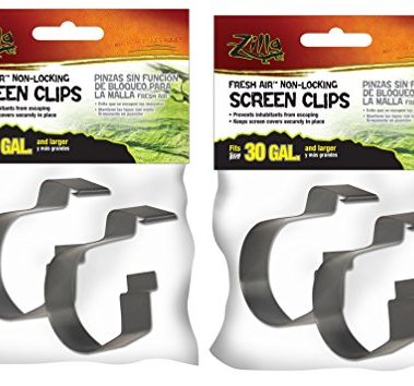 Zilla (4 Pack) Reptile Terrarium Covers Non-Locking Screen Clips, 30G+