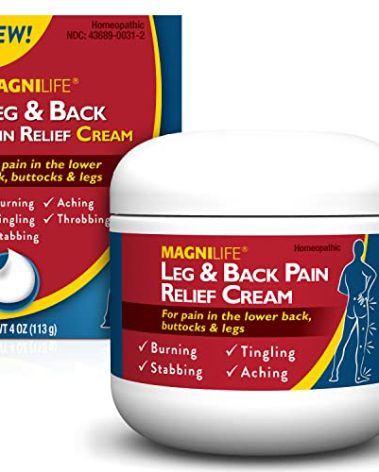 MagniLife Leg & Back Pain Relief Cream, Fast-Acting Pain Relief, Naturally Soothe Burning, Tingling and Stabbing Pains with Aloe and Calendula - 4oz