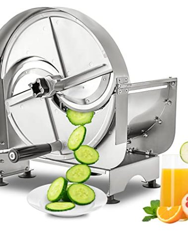 VBENLEM Commercial Vegetable Slicer, 0.2-12mm Adjustable Thickness Manual Vegetable Slicer, Stainless Steel Multifunctional Commercial Manual Slicer, for Slicing Fruit Lemon Onion Cabbage