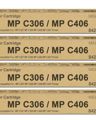 MP C306 MP C406 Toner Cartridge High Yield 842091 842092 842093 842094 Toner Cartridge Compatible for Ricoh MP C306 MP C307 MP C406 MP C407 Printer (4 Pack,Black Cyan Magenta Yellow)