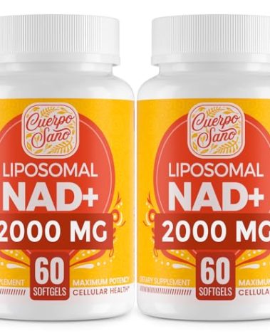 Cuerpo Sano 2000 MG NAD Supplement, Liposomal NAD+ with High Absorption, More Efficient Than Nicotinamide Riboside, Pure & Plus Boosting Supplement, Aging Defense, Metabolism & Cellular, 120 softgels