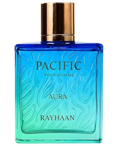 RAYHAAN Pacific Aura - Citrus, Aromatic, Mint, Amber, Fresh - Eau de Parfum Spray for Men, 3.4 Ounce / 100 ml