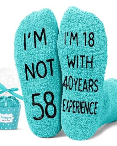 HAPPYPOP 58th Birthday Gifts for Women - Socks for 58 Year Olds, Ideal Gift Ideas for Mom Grandmother Friends