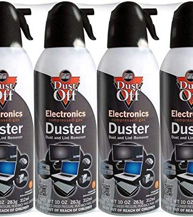 Falcon Dust-Off Electronics Compressed Gas Duster 10 oz (4 Pack) [New Improved Version]