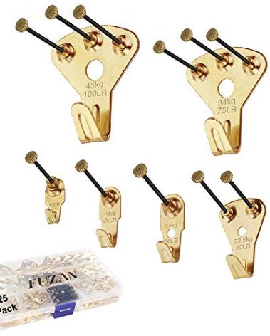 125 Pcs Heavy Duty Picture Hanging Kit With Nails for Wooden/Drywall - Professional Hangers for Canvas, Office Pictures, Clock, House Decoration - Holds 10-100 lbs