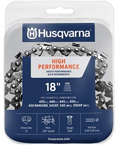 Husqvarna Chainsaw Chain 18-Inch .050 Gauge .325 Pitch Low Kickback Low-Vibration, Orange/Gray, 18 inches (531300439)