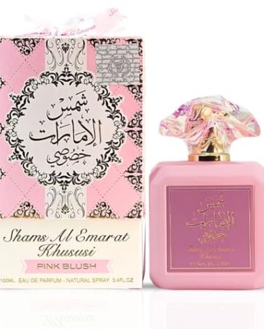 Ard al Zaafaran Pink Blush Shams Al Emarat Khususi, Marshmallow Blush Perfume For Women, Eau de Parfum - 100 ML (3.4 OZ) Romantic & Sweet Arabian Perfume - A Captivating Scent wrapped in Pink Bottle